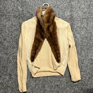 Bernhard Altmann Vintage Cyn Les Mink Sweater M Women Brown Long Sleeve Comfort
